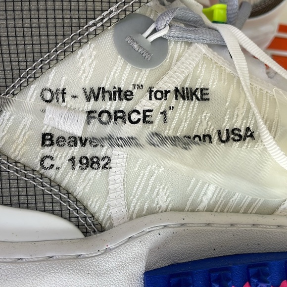 Nike Off-White Air Force 1 Mid DO6290-100 Unisex M Sz 9, W Sz 10.5 Excellent main image 10